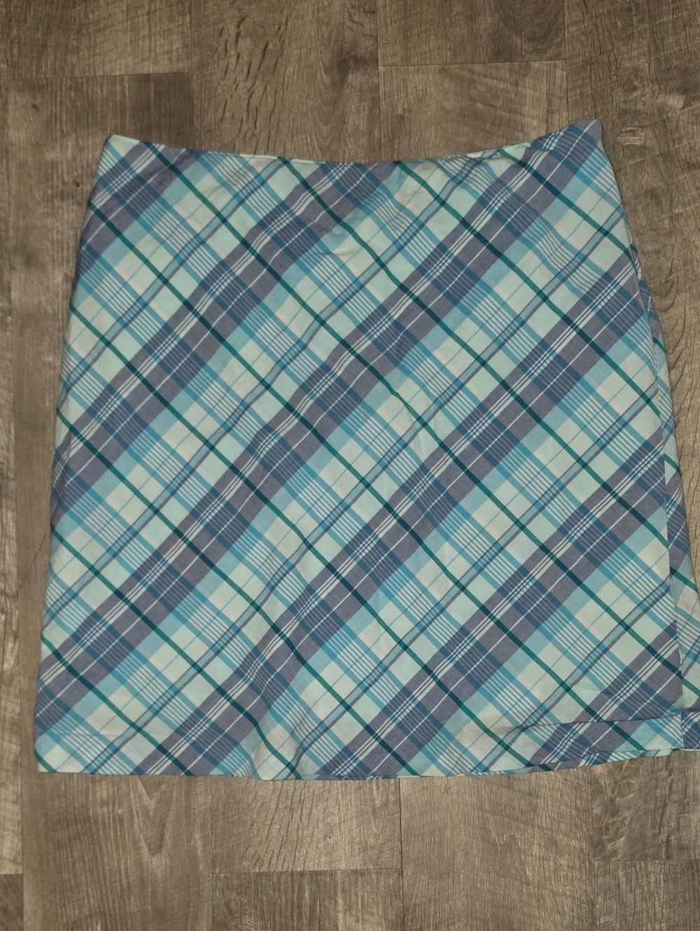 American Eagle Outfitters Plaid Mini Skirt in Light Blue and Navy